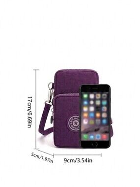 lightweight and practical Purple Mini Crossbody Bag / Cell Phone Purse